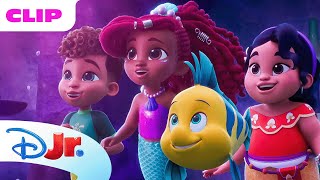 Disney Jr’s Ariel 🧜🏾‍♀️  Discover the Sea of Magic 🐚  The Little Mermaid  disneyjr [upl. by Ethelda]