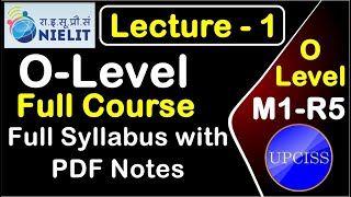 O Level Course Full Video Lecture with PDF Notes  OLevel Course Free Online Classes  NIELIT [upl. by Elspeth592]