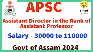 ApSC Jobs Assistant Director in the Rank of Assistant Professor 2024 [upl. by Amehr636]