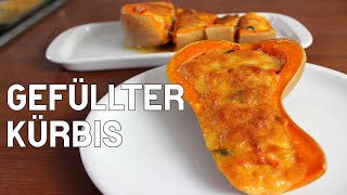 Gefüllter Butternut Kürbis mit Gemüse amp Mozzarella  Veggie Rezept  Canans Rezepte [upl. by Yasmin117]