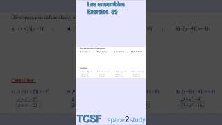 Exercice 89 Les ensembles TCSF Maths [upl. by Faus]