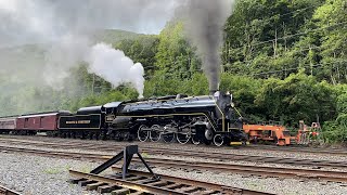 Reading amp Northern T1 2102 Steam Train Departs Port Clinton w Iron Horse Ramble August 13 2023 [upl. by Sateia]