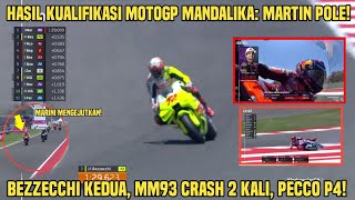 Kisruh Kualifikasi MotoGP Mandalika 2024 Martin Pole Bezzecchi KeduaMM93 Crash Pecco P4Marini [upl. by Anuahsar700]