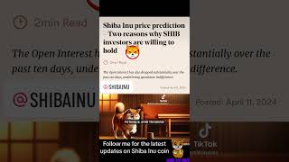 Shiba inu price prediction 2 reason why shiba investors willing to HOLD cryptocurrency shibarmy [upl. by Gnoh]