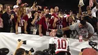 AJ McCarron girlfriend after Alabama beats Notre Dame BCS [upl. by Cr]