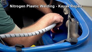 How to Repair a Kayak with a Nitrogen Plastic Welder [upl. by Aciraa178]