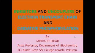 Inhibitors amp Uncouplers of Electron Transport Chain amp Oxidative Phosphorylation [upl. by Ttenneb]