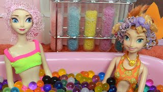 Elsa and Anna Spa Beauty Day Barbie Salon  Ep 45  Toys In Action  Dolls [upl. by Fonda477]