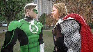 GREEN LANTERN VS THOR  EPIC BATTLE [upl. by Enelrats]