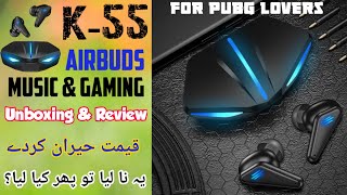 K55 Earbuds Unboxing and Review Information 4 U [upl. by Akinot396]