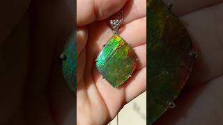 A beautiful fossilized ammolite pendant perfect for fall 🍁 ammolite ammonite gems [upl. by Sorodoeht]