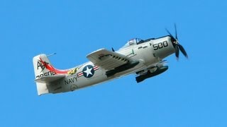 Blitzworks RC A1 Skyraider 63quot Maiden Flight [upl. by Nalak]