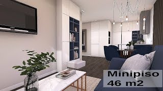 VIVIR EN 48 m2 Minipiso moderno y práctico bien distribuido [upl. by Aspasia510]