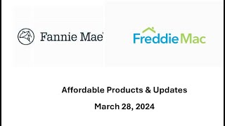 Affordable Lending Products from Fannie Mae and Freddie Mac [upl. by Boardman]