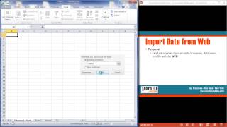 Learn Excel 2010  How to Import Data from the Web [upl. by Conn]