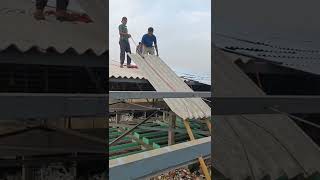 Cement  Asbestos Sheet Removal amp Setting Idea  Madha Fabrications [upl. by Caresa645]