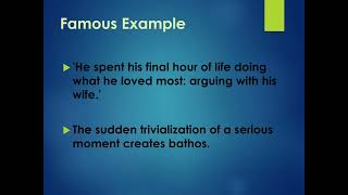 Bathos Bathos in English Literature English Literary Terms [upl. by Lutero]