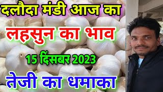 दलौदा मंडी आज का लहसुन का भाव 15 दिसंबर 2023 garlic rate today daloda mandi aaj ka lahsun bhav [upl. by Binah]