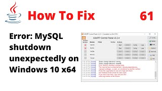 How To Fix the XAMPP Error MySQL shutdown unexpectedly [upl. by Casteel]