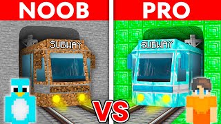 NOOB vs PRO SUBWAY STATION House Build Challenge in Minecraft [upl. by Eisle]