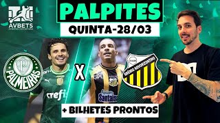 PALPITES E APOSTAS DE FUTEBOL PARA HOJE 28 03 2024  BILHETE PRONTO QUINTAFEIRA [upl. by Niliac]