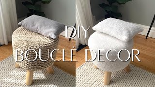 DIY Boucle Footstool amp Cushion I Easy Decor Upgrades For Any Space [upl. by Llyrpa]