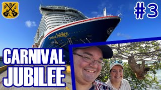 Carnival Jubilee Pt3  Mahogany Bay Bradys Cay Roatan Beach Day With Sloths Monkeys amp Iguanas [upl. by Zimmer524]