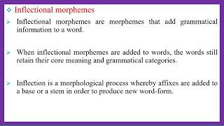 Morphology  Lesson 3  Inflectional and derivational morphemes [upl. by Atihana]