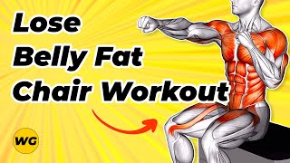 Do This Chair Workout For 14 Days To Lose Belly Fat TOP 10 EXERCISES [upl. by Aohsoj]