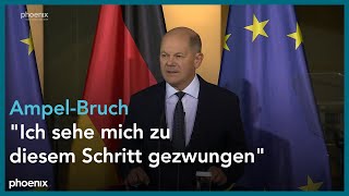 AmpelAus und Vertrauensfrage Statement von Bundeskanzler Olaf Scholz  061124 [upl. by Burgwell694]