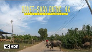 Krong Bavet in Svay Rieng province 4K HDR VIDEO Views living and culture along Nation road number 1 [upl. by Sternlight]