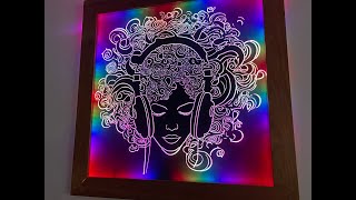 Headphone Girl Edge Lit VCarve CNC Project [upl. by Nylaehs]