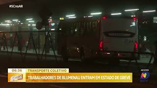 Trabalhadores do transporte coletivo de Blumenau entram em estado de greve [upl. by Cattier248]