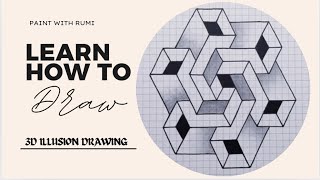 3d illusion drawing for beginners  drawing tutorial  graph paper 3d drawings  how to draw [upl. by Yi950]