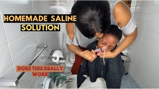 How to Make Homemade Saline  Nasal Congestion  Solution Rinse  Clear Blocked Nose  Relief [upl. by Michigan925]