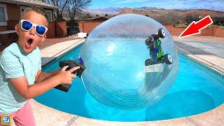 RC CAR DRIVING ON WATER INSIDE GIANT BUBBLE BALL [upl. by Heiner]