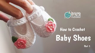 Crochet Baby Booties Tutorial For Beginners Part 1 [upl. by Emearg]