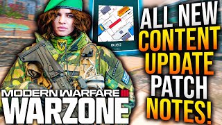 WARZONE All NEW UPDATE PATCH NOTES Aftermarket Weapon Update New Content amp More MW3 Update [upl. by Burnaby]