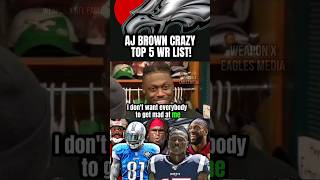 AJ Browns SHOCKING Top 5 WRs [upl. by Milda]