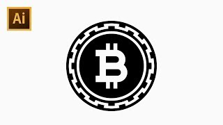 How to Draw Bitcoin Icon  Adobe Illustrator [upl. by Eelarak]