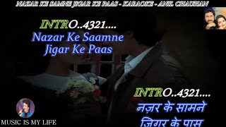 Nazar Ke Saamne Jigar Ke Paas Karaoke With Scrolling Lyrics Eng amp हिंदी [upl. by Ahsoj845]