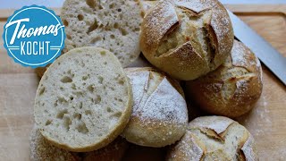 Weizensauerteig Brötchen  einfach gut  Thomas kocht [upl. by Ahsuas]