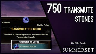 How to get 750 Transmute Stones  Summerset Chapter ESO [upl. by Kurman]