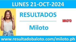 Resultado del sorteo Miloto del lunes 21 de octubre de 2024 [upl. by Assilaj]