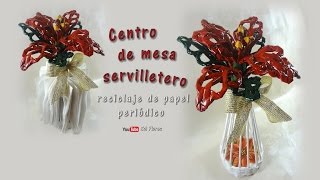 Centro de mesa servilletero – reciclaje de papel periódico [upl. by Minier]