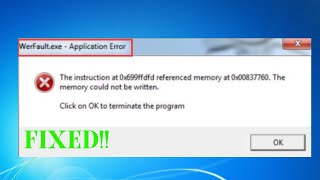 HOW TO FIX Werfaultexe APPLICATION ERROR IN WINDOWS [upl. by Marvin]