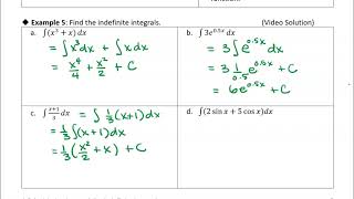 49 Antiderivatives and the Indefinite Integral Example 5 [upl. by Nod]