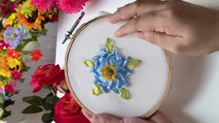 Simple Ribbon Embroidery Tutorial [upl. by Gerardo]