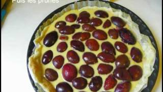 Tarte aux Prunes avec crème pâtissière  Recette maison Légère [upl. by Carolee705]