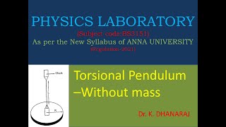 How to calculate Moment of Inertia Torsional pendulum Without mass [upl. by Cointon]